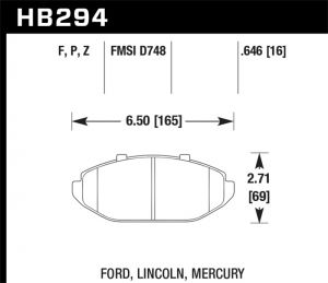 Hawk Performance HPS Brake Pad Sets HB294F.646