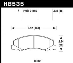 Hawk Performance HPS Brake Pad Sets HB535F.638