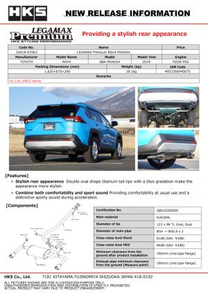 HKS Exhaust - Legamax Premium 32018-AT063