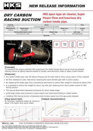 HKS DryCarbon Suction Kit 70028-AT001