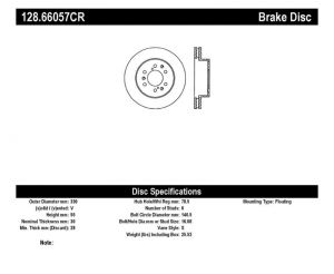 Stoptech Drilled Sport Brake Rotors 128.66057CR