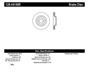 Stoptech Drilled Sport Brake Rotors 128.44148R