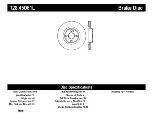 Stoptech Drilled Sport Brake Rotors 128.45061L