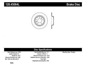 Stoptech Drilled Sport Brake Rotors 128.45064L