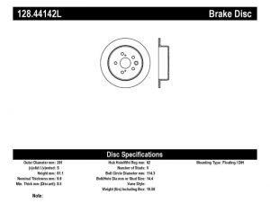 Stoptech Drilled Sport Brake Rotors 128.44142L