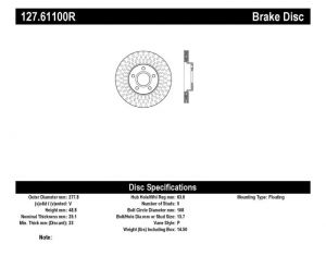 Stoptech Slot & Drill Brake Rotors 127.61100R