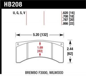 Hawk Performance DTC-60 Brake Pad Sets HB208G.708