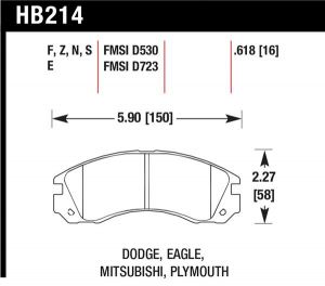 Hawk Performance Ceramic Brake Pad Sets HB214Z.618