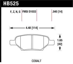 Hawk Performance DTC-60 Brake Pad Sets HB525G.540