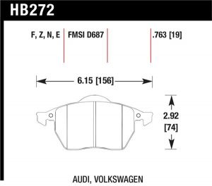 Hawk Performance HPS Brake Pad Sets HB272F.763