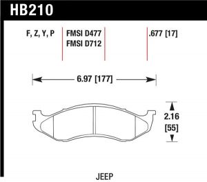 Hawk Performance HPS Brake Pad Sets HB210F.677