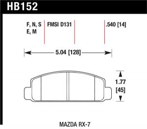 Hawk Performance HP+ Brake Pad Sets HB152N.540