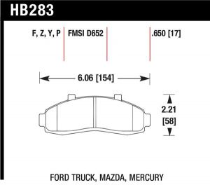 Hawk Performance HPS Brake Pad Sets HB283F.650
