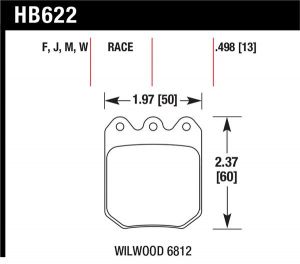 Hawk Performance HPS Brake Pad Sets HB622F.490
