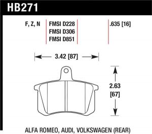 Hawk Performance Ceramic Brake Pad Sets HB271Z.635