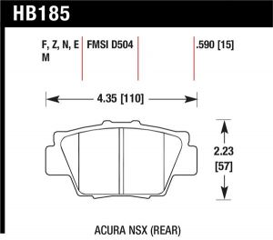Hawk Performance HP+ Brake Pad Sets HB185N.590