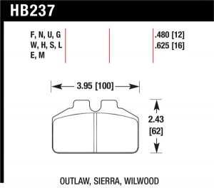 Hawk Performance HPS Brake Pad Sets HB237F.625