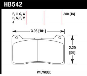 Hawk Performance HPS Brake Pad Sets HB542F.600