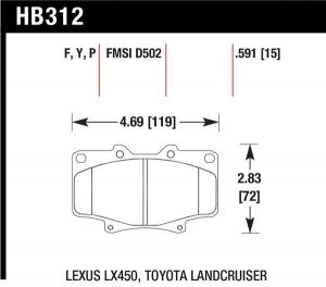 Hawk Performance LTS Brake Pads HB312Y.591