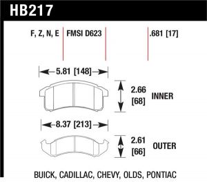 Hawk Performance HPS Brake Pad Sets HB217F.681
