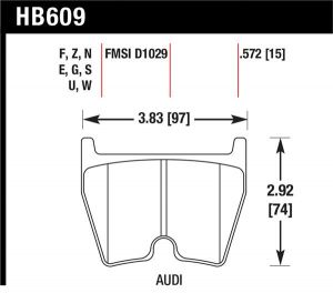 Hawk Performance HP+ Brake Pad Sets HB609N.572