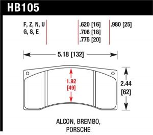 Hawk Performance DTC-30 Brake Pad Sets HB105W.620