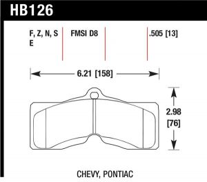Hawk Performance HPS 5.0 Brake Pad Sets HB126B.505