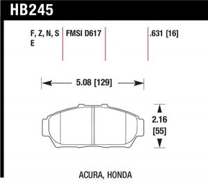Hawk Performance HPS 5.0 Brake Pad Sets HB245B.631