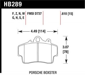 Hawk Performance DTC-60 Brake Pad Sets HB289G.610