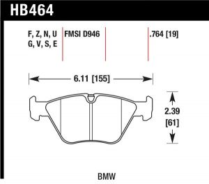 Hawk Performance HPS Brake Pad Sets HB464F.764