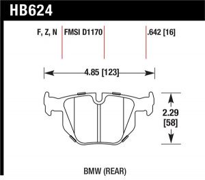 Hawk Performance HPS Brake Pad Sets HB624F.642