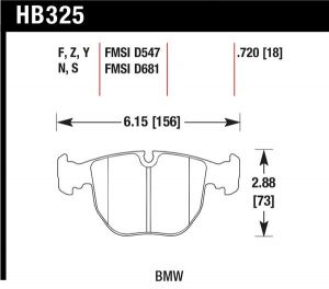Hawk Performance Ceramic Brake Pad Sets HB325Z.720