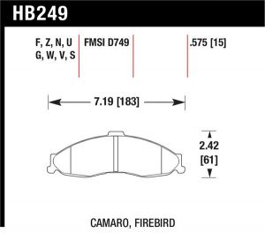 Hawk Performance HPS Brake Pad Sets HB249F.575