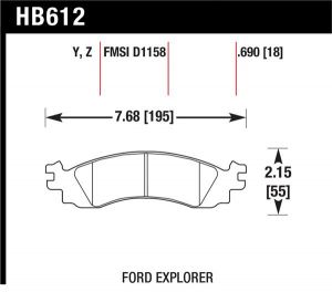 Hawk Performance LTS Brake Pads HB612Y.690