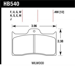 Hawk Performance HPS Brake Pad Sets HB540F.490