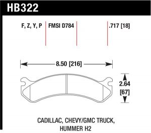 Hawk Performance Ceramic Brake Pad Sets HB322Z.717