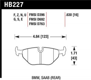 Hawk Performance DTC-70 Brake Pad Sets HB227U.630
