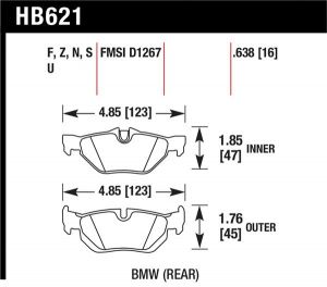 Hawk Performance HPS 5.0 Brake Pad Sets HB621B.638