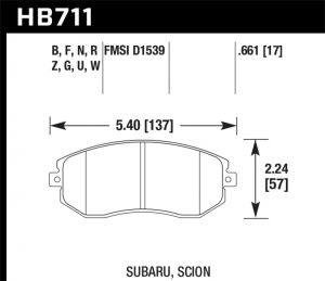 Hawk Performance DTC-80 Brake Pad Sets HB711Q.661
