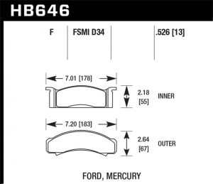 Hawk Performance HPS Brake Pad Sets HB646F.526