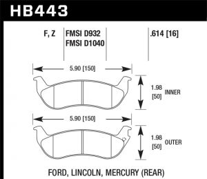 Hawk Performance HPS Brake Pad Sets HB443F.614