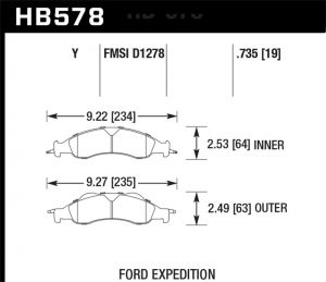 Hawk Performance LTS Brake Pads HB578Y.735