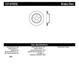 Stoptech Slot & Drill Brake Rotors 127.67053L