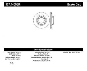 Stoptech Slot & Drill Brake Rotors 127.44093R