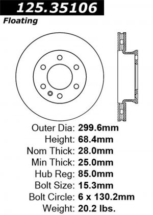 Stoptech Premium Carbon Brake Rotor 125.35106CRY