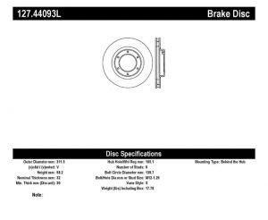 Stoptech Slot & Drill Brake Rotors 127.44093L