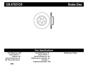 Stoptech Drilled Sport Brake Rotors 128.47021CR