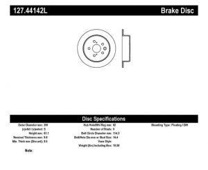 Stoptech Slot & Drill Brake Rotors 127.44142L