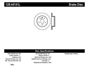 Stoptech Drilled Sport Brake Rotors 128.44141L