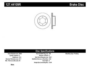 Stoptech Slot & Drill Brake Rotors 127.44109R